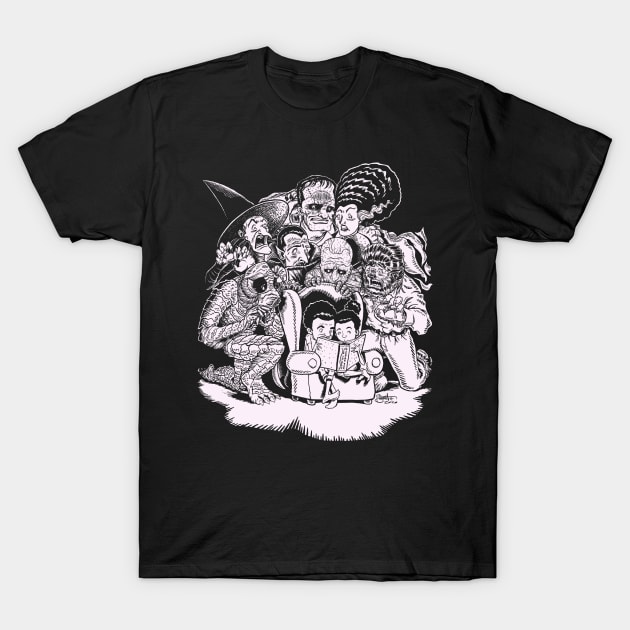 SCARY STORY! (White Ink Version) T-Shirt by ArtistJerryBennett